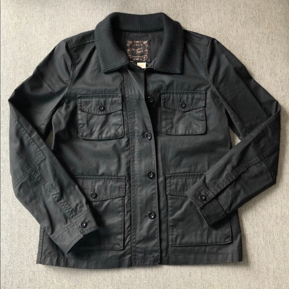 J. Crew XS Washed & Aged Black Utility Jacket